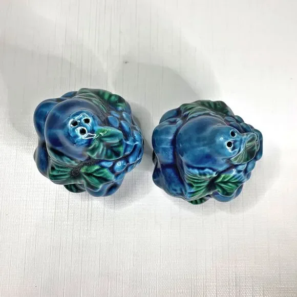 Inarco Indigo Salt Pepper Shakers Set E2371 Kitsch Blue Mood Retro 70s Vintage - Picture 6 of 8